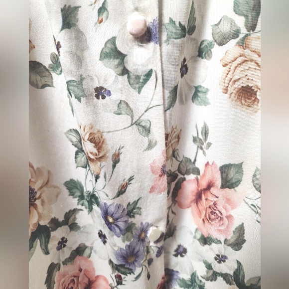 VTG Vanity Fair Button-down Floral Nightgown/Robe Size M - Picture 5 of 8